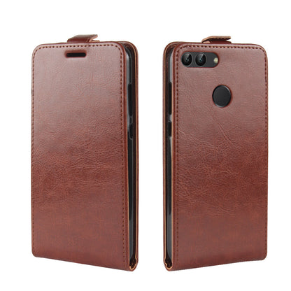 Crazy Horse Texture Vertical Flip Card Holder Leather Case for Huawei P Smart / Enjoy 7S