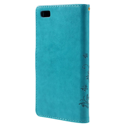 Butterfly Pattern Wallet Leather Case Cover for Huawei Ascend P8 Lite