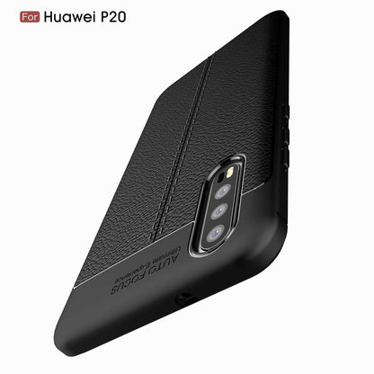 Litchi Grain Soft TPU Back Cover for Huawei P20