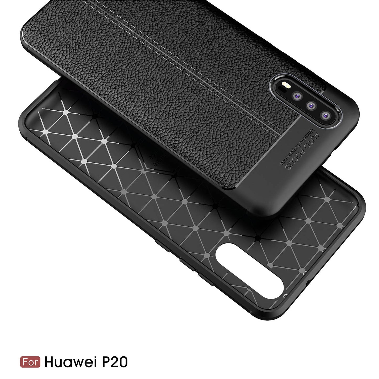 Litchi Grain Soft TPU Back Cover for Huawei P20