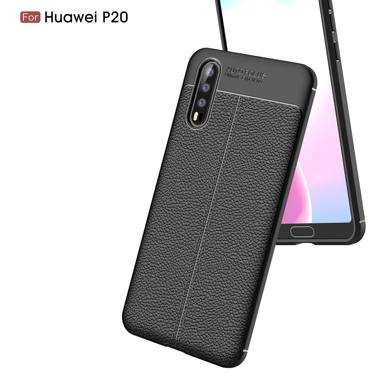 Litchi Grain Soft TPU Back Cover for Huawei P20