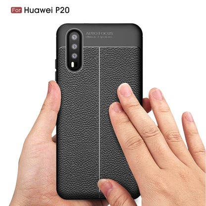 Litchi Grain Soft TPU Back Cover for Huawei P20