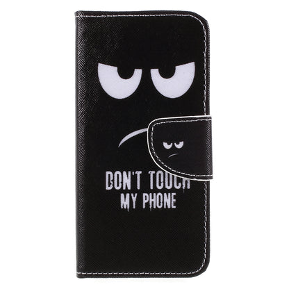 Pattern Printing Cross Texture Stand Wallet Leather Cell Phone Cover for Huawei P Smart / Enjoy 7S