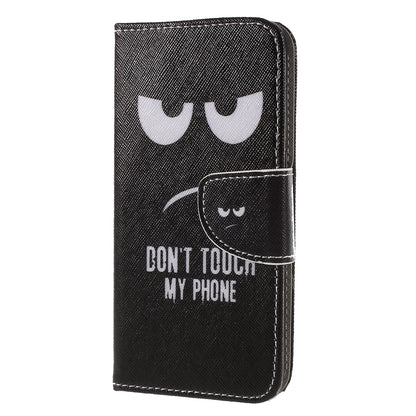 Pattern Printing Cross Texture Stand Wallet Leather Cell Phone Cover for Huawei P Smart / Enjoy 7S