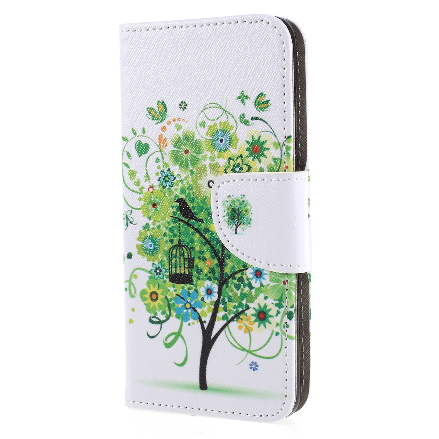 Pattern Printing Cross Texture Stand Wallet Leather Cell Phone Cover for Huawei P Smart / Enjoy 7S