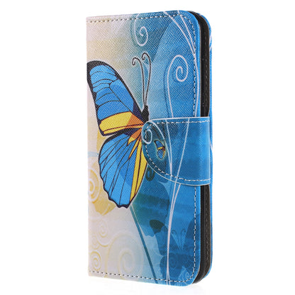 Pattern Printing Cross Texture Stand Wallet Leather Cell Phone Cover for Huawei P Smart / Enjoy 7S