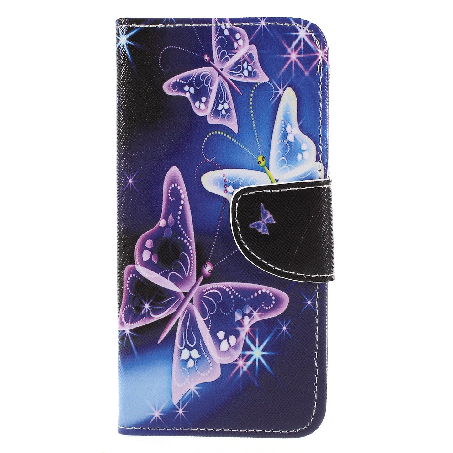 Pattern Printing Cross Texture Stand Wallet Leather Cell Phone Cover for Huawei P Smart / Enjoy 7S