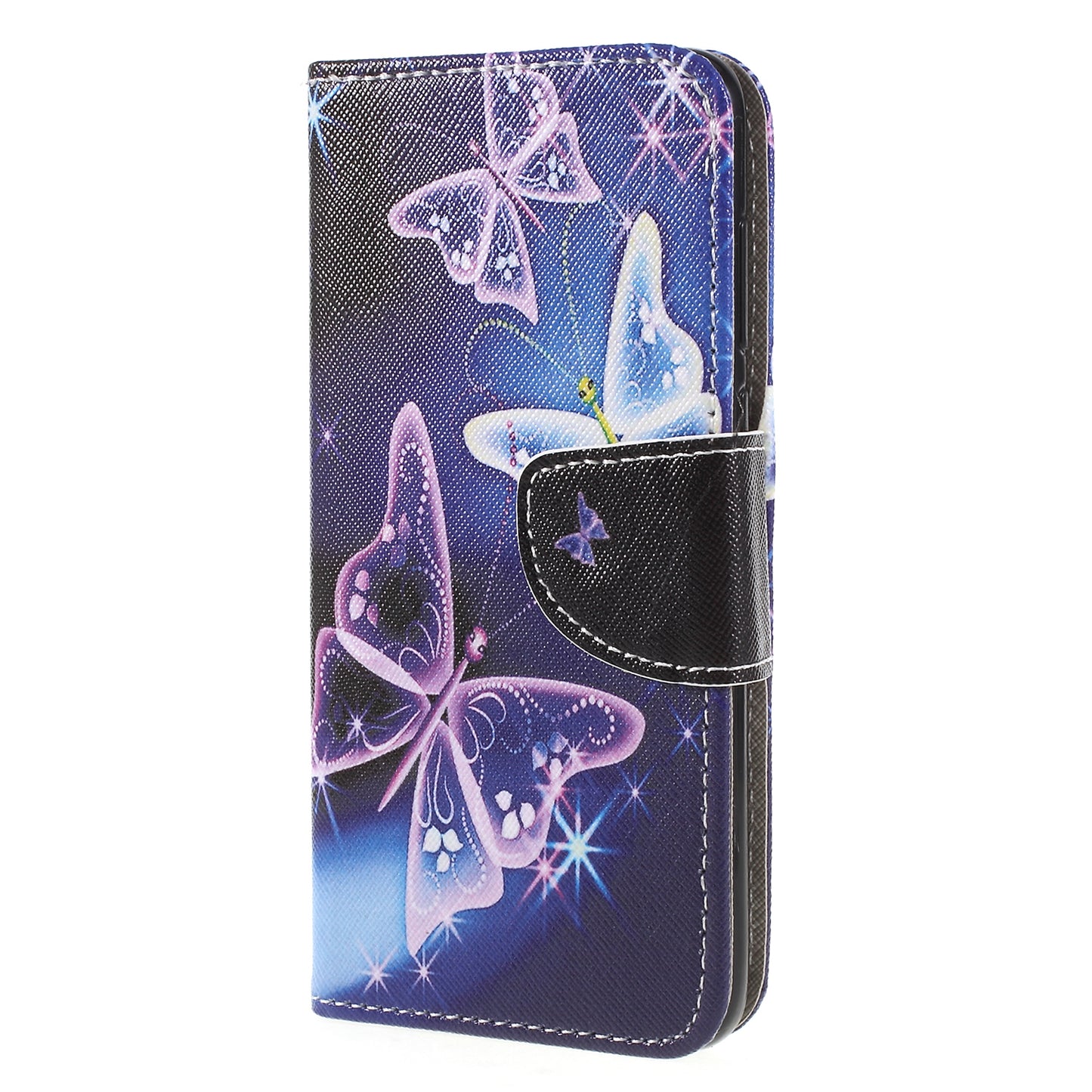 Pattern Printing Cross Texture Stand Wallet Leather Cell Phone Cover for Huawei P Smart / Enjoy 7S