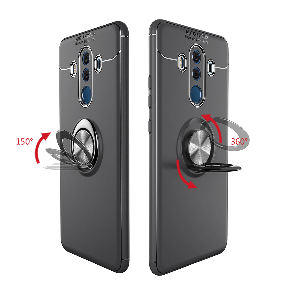 Finger Ring Kickstand TPU Back Case for Huawei Mate 10 Pro (Built-in Metal Sheet)