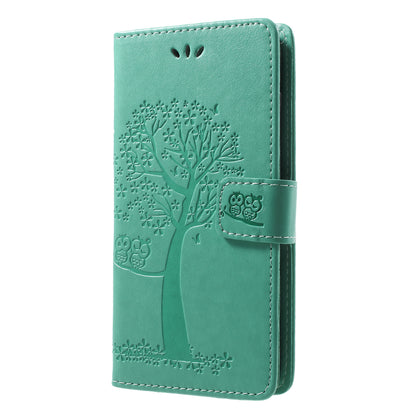 Imprint Tree Owl Pattern Wallet Stand Leather Cover for Huawei P Smart / Enjoy 7S