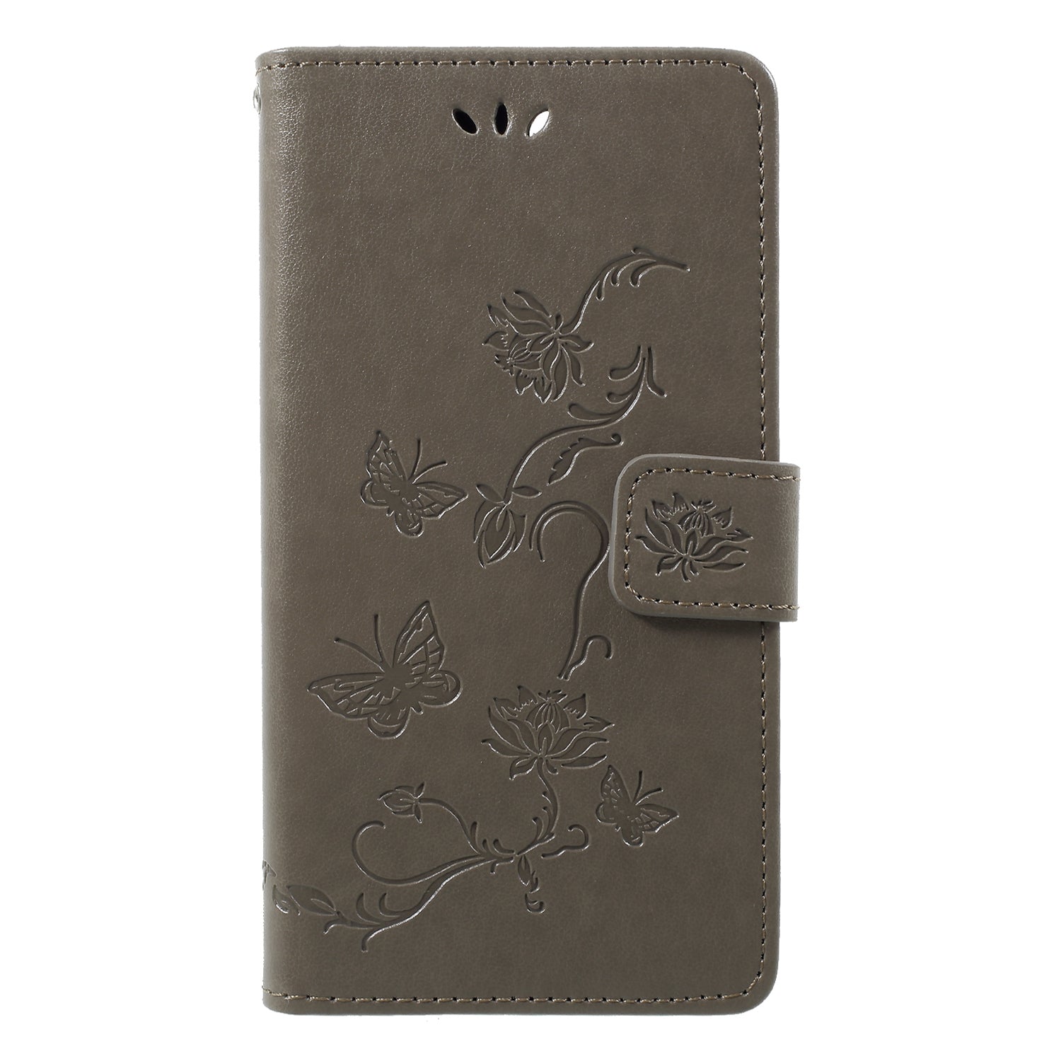 Imprint Butterfly Flower Wallet Stand Leather Case for Huawei P Smart / Enjoy 7S