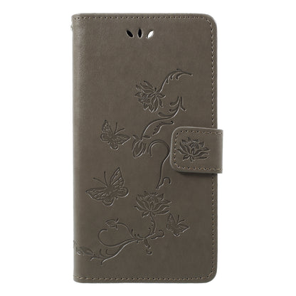 Imprint Butterfly Flower Wallet Stand Leather Case for Huawei P Smart / Enjoy 7S