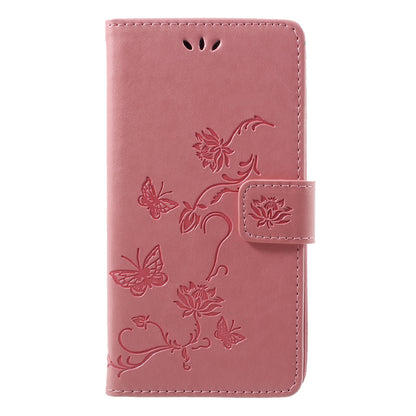 Imprint Butterfly Flower Wallet Stand Leather Case for Huawei P Smart / Enjoy 7S