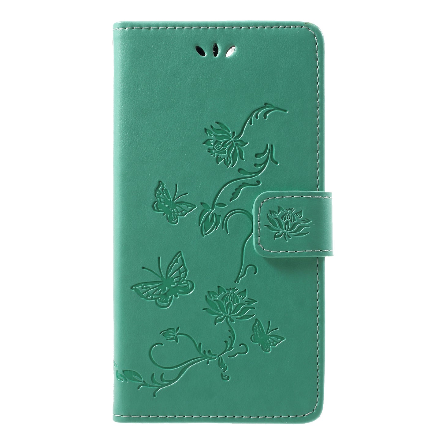 Imprint Butterfly Flower Wallet Stand Leather Case for Huawei P Smart / Enjoy 7S