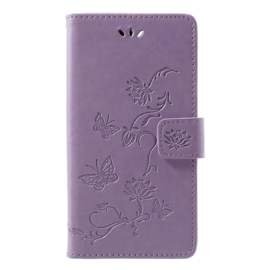 Imprint Butterfly Flower Wallet Stand Leather Case for Huawei P Smart / Enjoy 7S