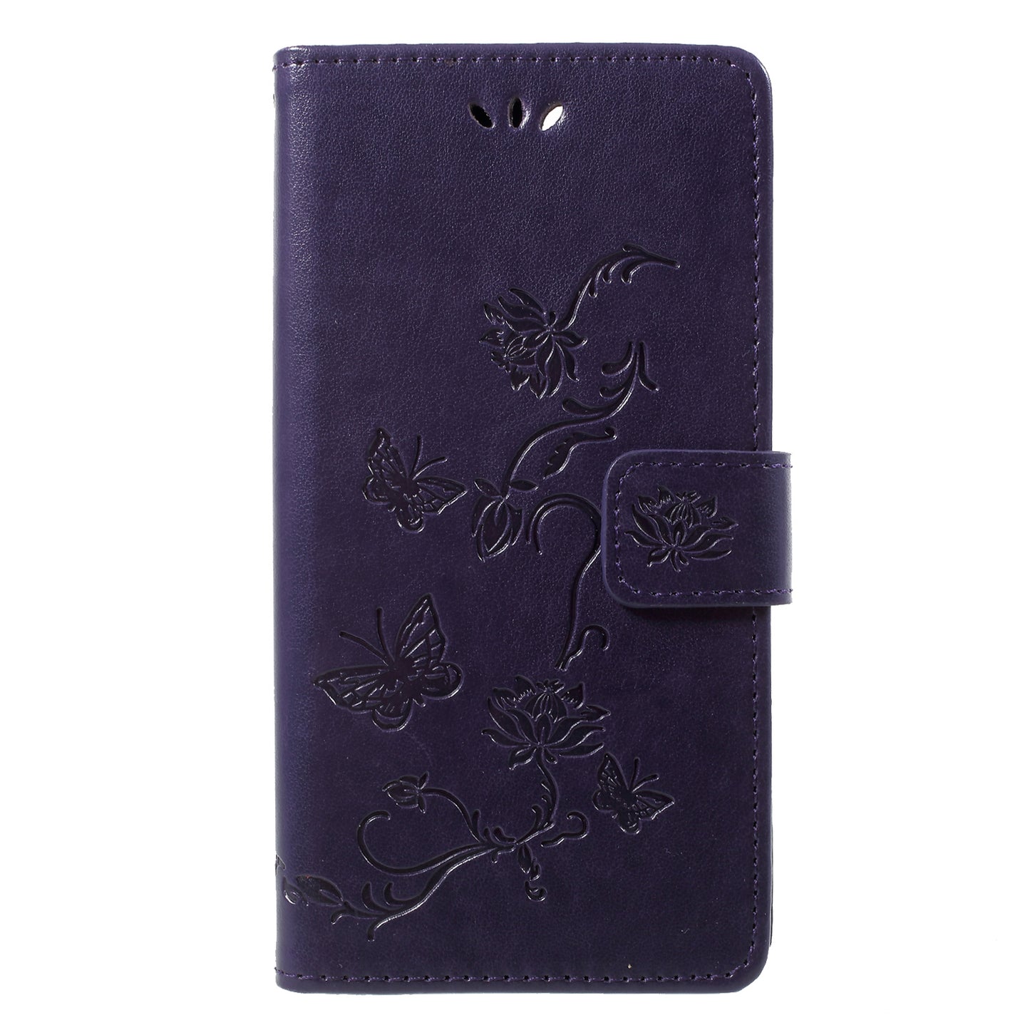 Imprint Butterfly Flower Wallet Stand Leather Case for Huawei P Smart / Enjoy 7S