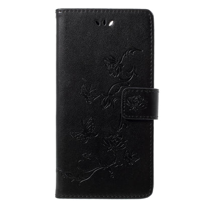 Imprint Butterfly Flower Wallet Leather Phone Case for Huawei Honor 9 Lite / Honor 9 Youth Edition