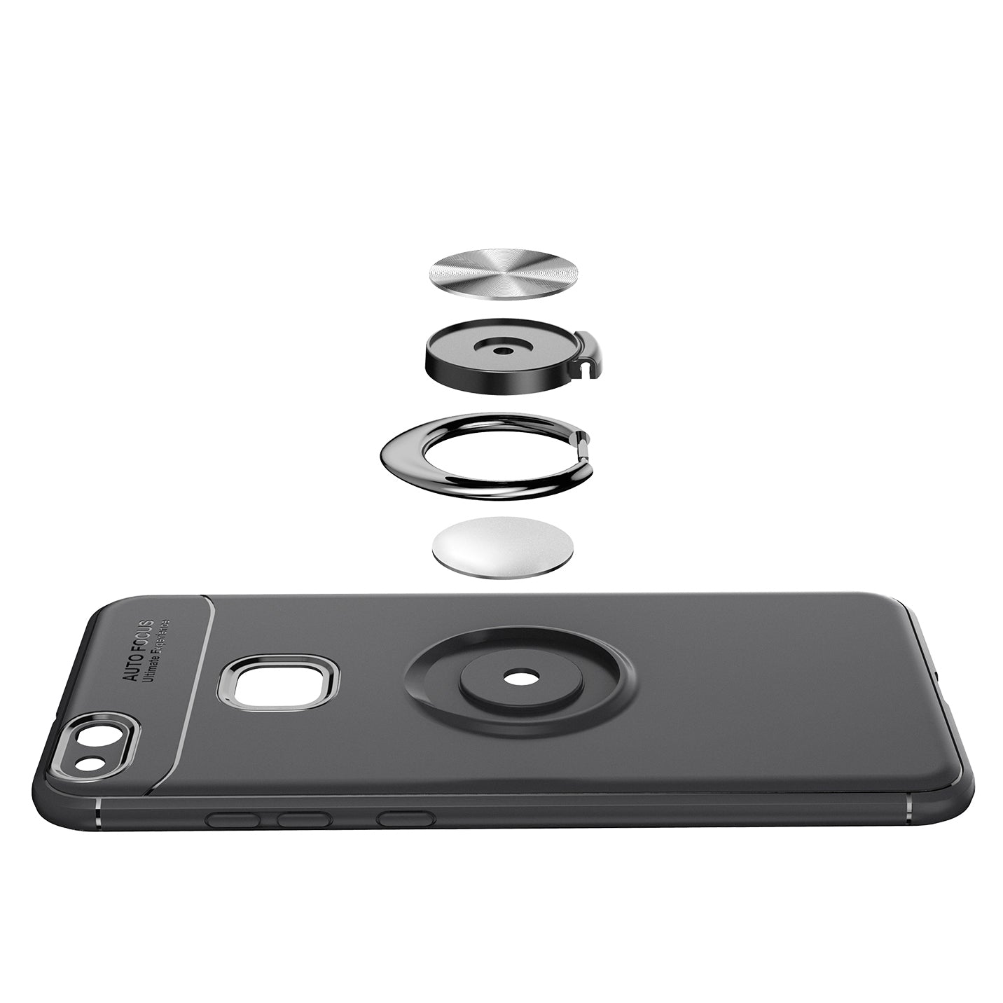 Finger Ring Kickstand TPU Case for Huawei P10 Lite (Built-in Magnetic Holder Metal Sheet)