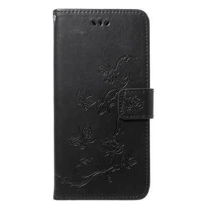 Imprint Butterfly Flower Wallet Stand Leather Case for Huawei P20