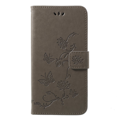 Imprint Butterfly Flower Wallet Stand Leather Case for Huawei P20