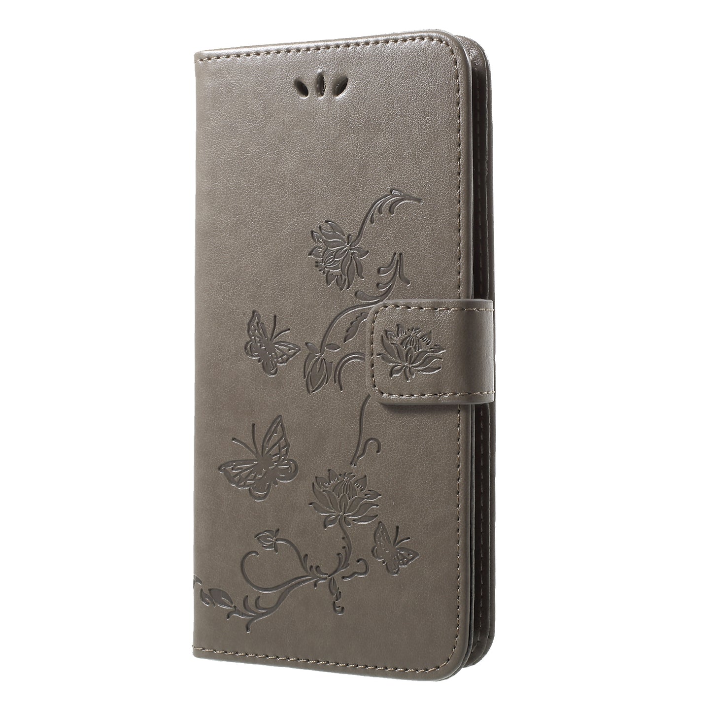 Imprint Butterfly Flower Wallet Stand Leather Case for Huawei P20