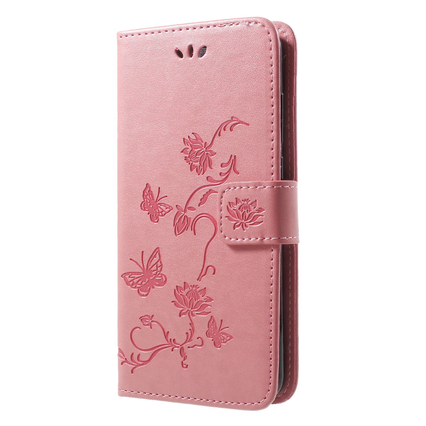 Imprint Butterfly Flower Wallet Stand Leather Case for Huawei P20