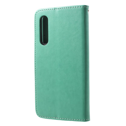 Imprint Butterfly Flower Wallet Stand Leather Case for Huawei P20