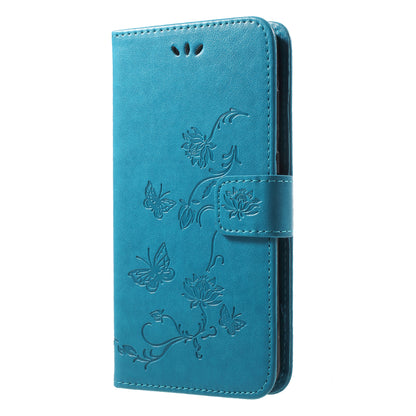 Imprint Butterfly Flower Wallet Stand Leather Case for Huawei P20