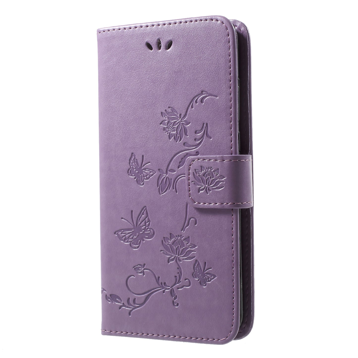 Imprint Butterfly Flower Wallet Stand Leather Case for Huawei P20