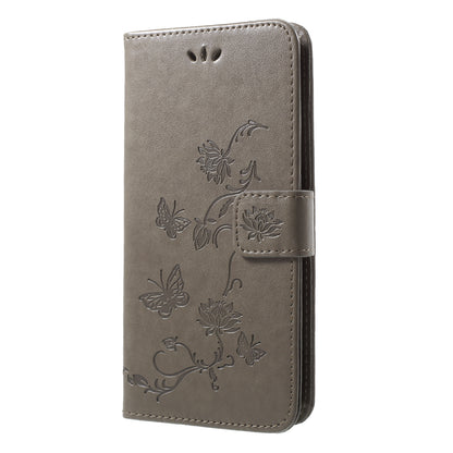 Imprint Butterfly Flower Wallet Stand Leather Case for Huawei P20 Pro