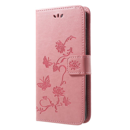 Imprint Butterfly Flower Wallet Stand Leather Case for Huawei P20 Pro