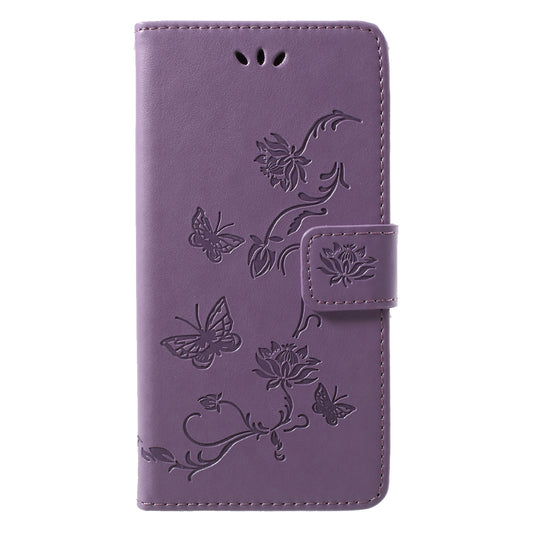 Imprint Butterfly Flower Wallet Stand Leather Case for Huawei P20 Lite / Nova 3e