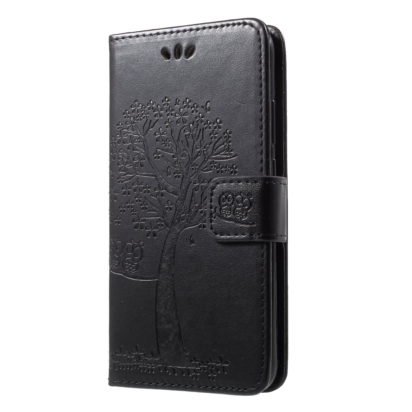 Imprint Tree Owl Pattern Wallet Stand Leather Case for Huawei P20 Lite / Nova 3e