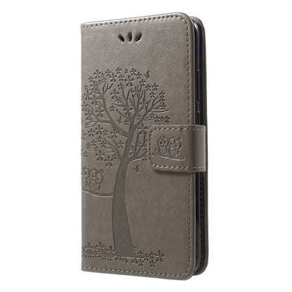 Imprint Tree Owl Pattern Wallet Stand Leather Case for Huawei P20 Lite / Nova 3e