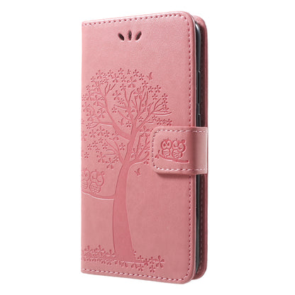 Imprint Tree Owl Pattern Wallet Stand Leather Case for Huawei P20 Lite / Nova 3e