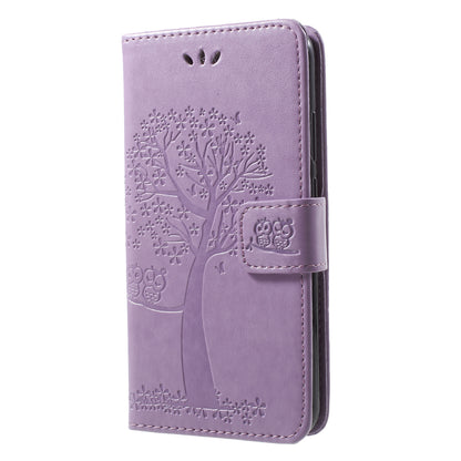 Imprint Tree Owl Pattern Wallet Stand Leather Case for Huawei P20 Lite / Nova 3e