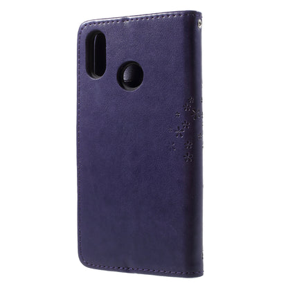 Imprint Tree Owl Pattern Wallet Stand Leather Case for Huawei P20 Lite / Nova 3e