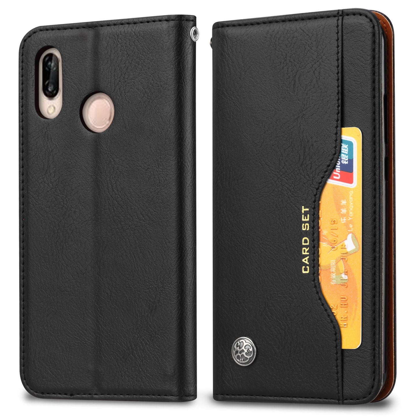 Auto-absorbed Leather Stand Phone Case for Huawei P20 Lite / Nova 3e