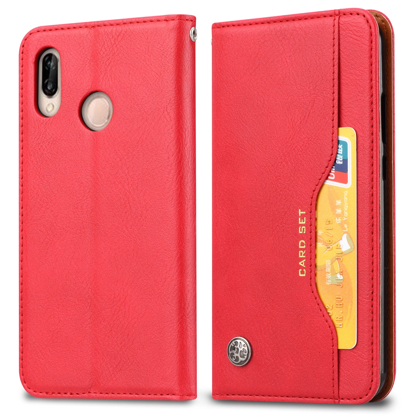 Auto-absorbed Leather Stand Phone Case for Huawei P20 Lite / Nova 3e