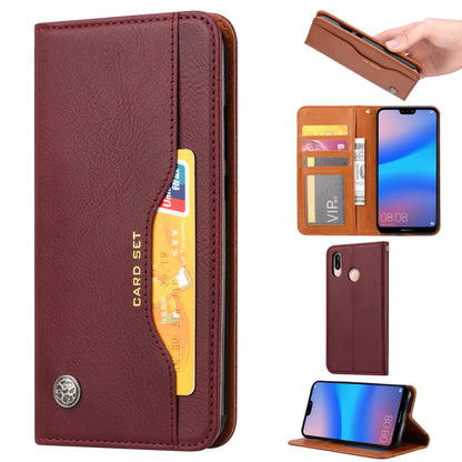 Auto-absorbed Leather Stand Phone Case for Huawei P20 Lite / Nova 3e