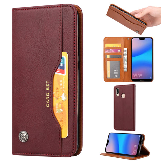 Auto-absorbed Leather Stand Phone Case for Huawei P20 Lite / Nova 3e