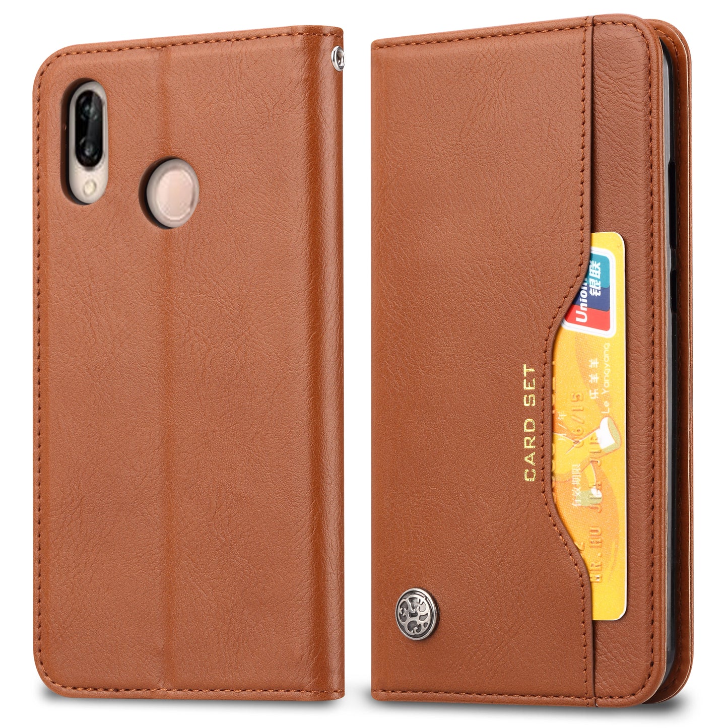 Auto-absorbed Leather Stand Phone Case for Huawei P20 Lite / Nova 3e