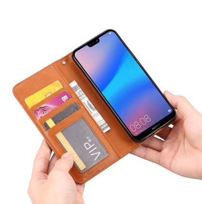 Auto-absorbed Leather Stand Phone Case for Huawei P20 Lite / Nova 3e