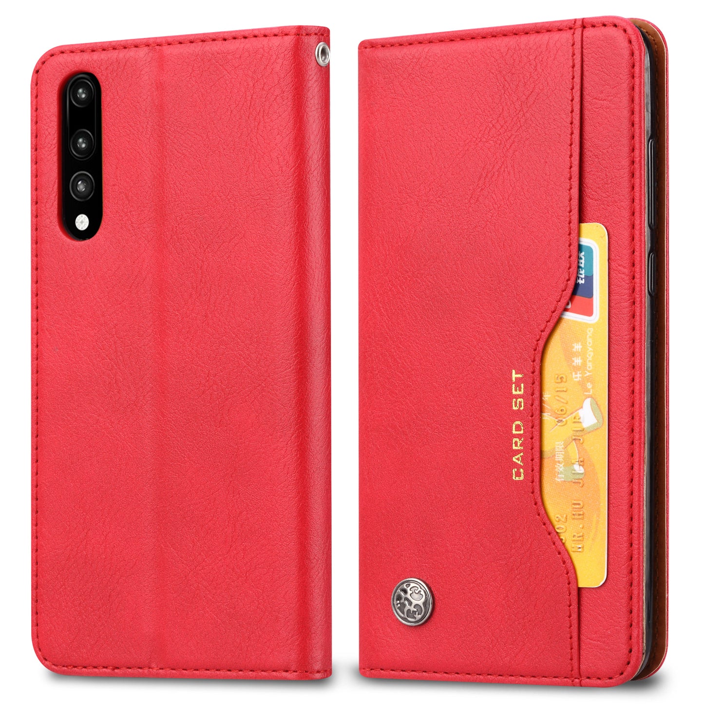 Auto-absorbed Leather Wallet Stand Phone Cover for Huawei P20