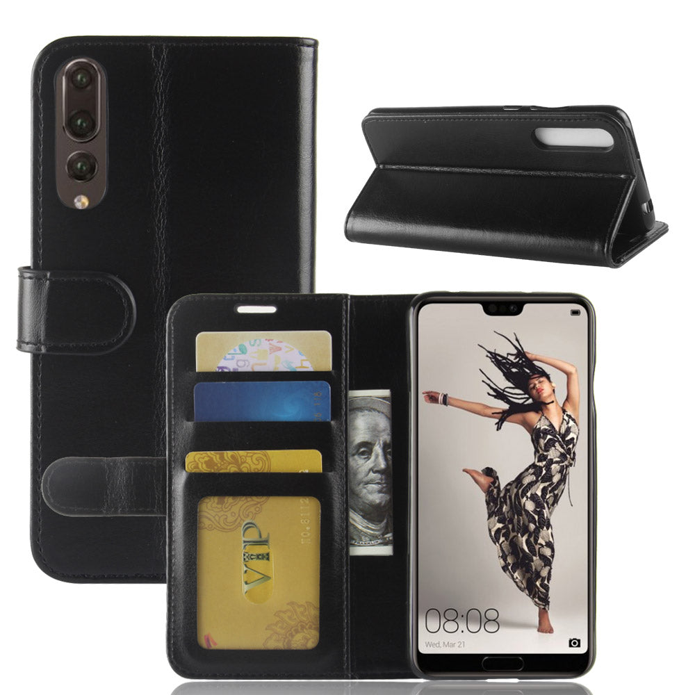 For Huawei P20 Pro Crazy Horse PU Leather Wallet Stand Cell Phone Case Cell Phone Accessories