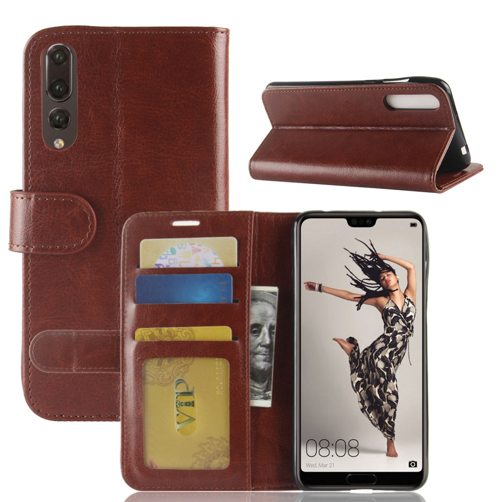 For Huawei P20 Pro Crazy Horse PU Leather Wallet Stand Cell Phone Case Cell Phone Accessories