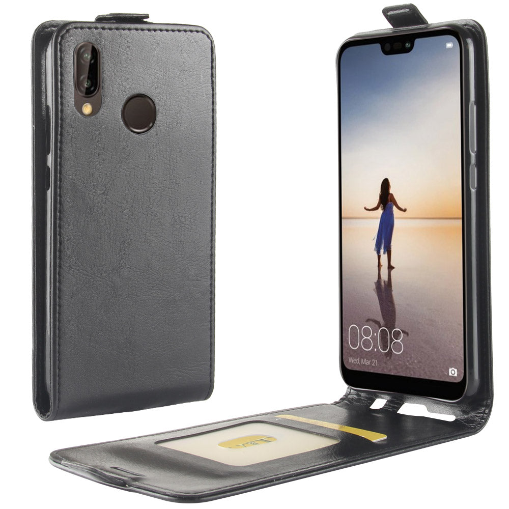 Crazy Horse Crazy Horse Vertical Leather Card Holder Case for Huawei P20 Lite / Nova 3e