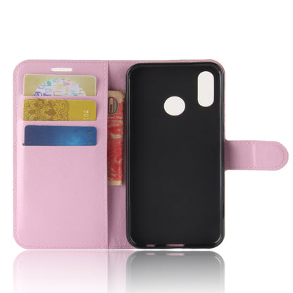 Litchi Texture Wallet Stand Leather Phone Accessory Case for Huawei P20 Lite / Nova 3e