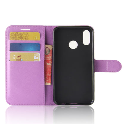 Litchi Texture Wallet Stand Leather Phone Accessory Case for Huawei P20 Lite / Nova 3e