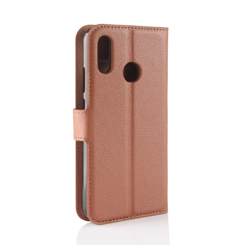 Litchi Texture Wallet Stand Leather Phone Accessory Case for Huawei P20 Lite / Nova 3e